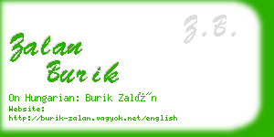 zalan burik business card